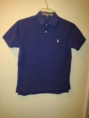 Polo Ralph Lauren Polo Shirt Mens M Custom Fit NavyBlue Pony logo Classic Preppy